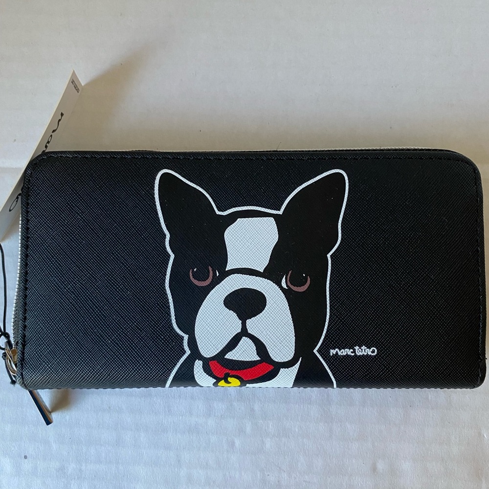 Marc Tetro Wallet Boston Terrier Black New - Picture 2 of 13